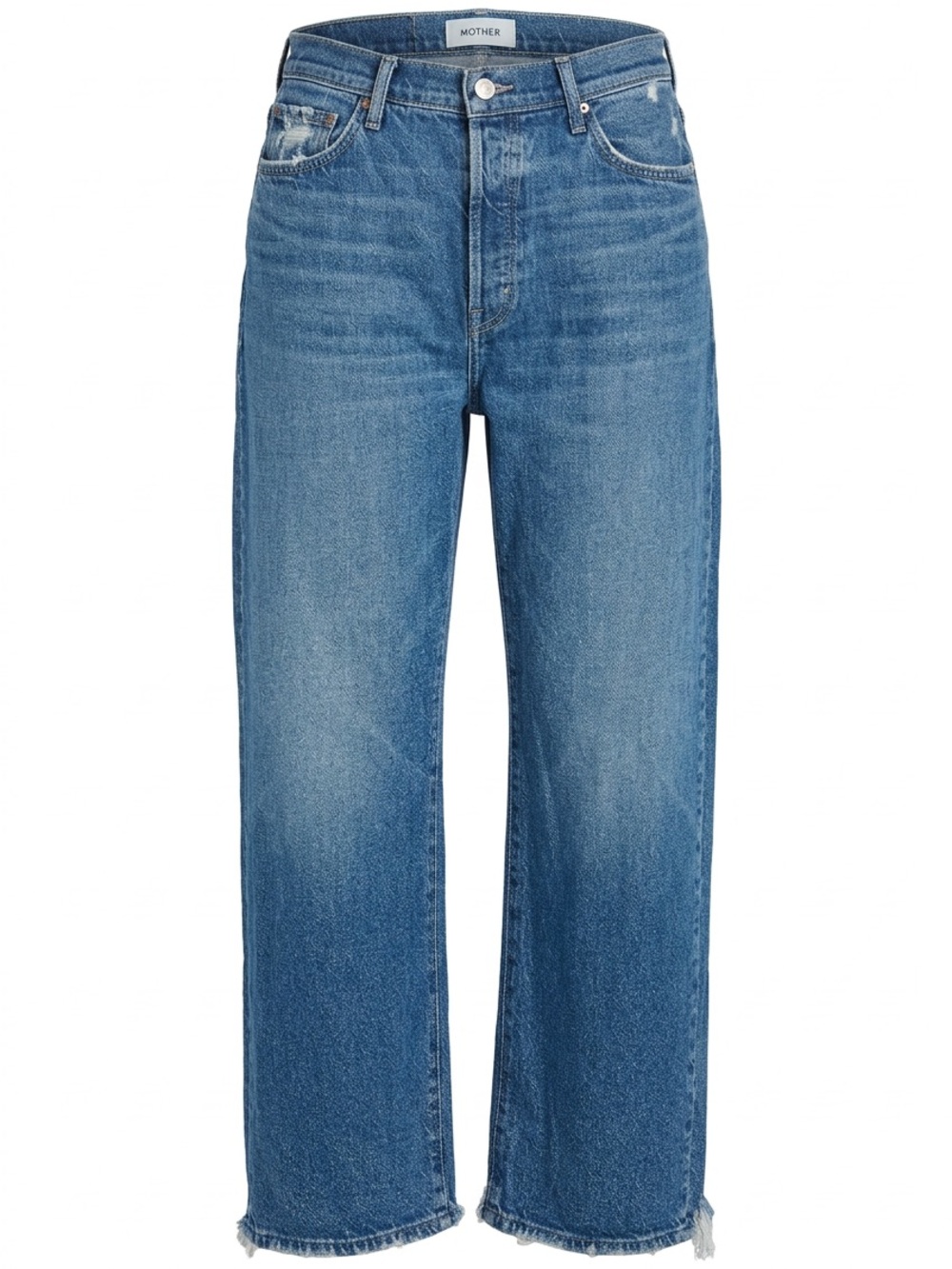 MOTHER Superior Straight Crop Leg Jeans in Medium Blue Wash- Size 31 - Picture 4 of 11